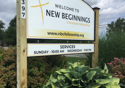 post and panel exterior sign